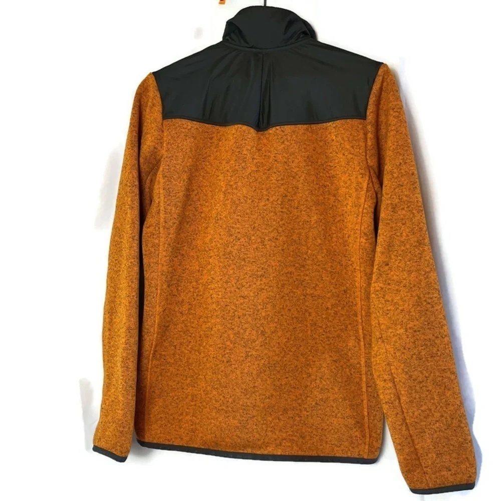 HELLY HANSEN Mens Varde 1/2 Zip Knitted Fleece Pullover Jacket Orange Black S